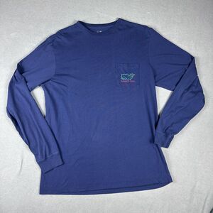 Vineyard Vines Shirt Mens S Navy Whale Lights Happy Holidays 2016 Graphic